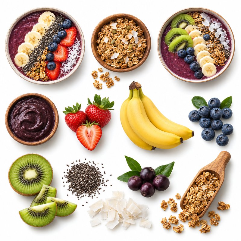 Stylish smoothie bowl elements pack