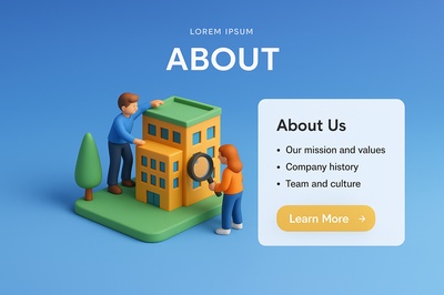 Miniature World Scene with 3D Characters and Building