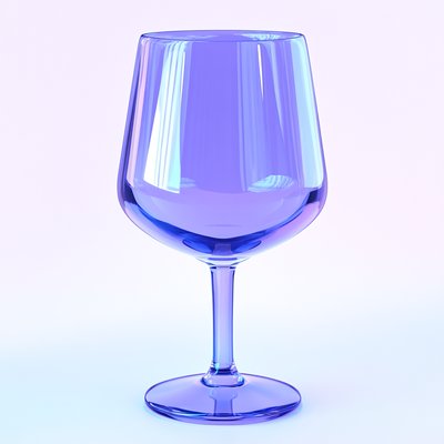 Elegant Transparent Purple Wine Glass on Soft Background