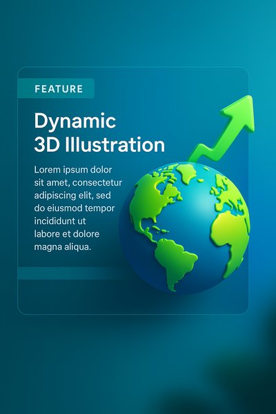 Dynamic 3D World Globes Illustration on Blue Background