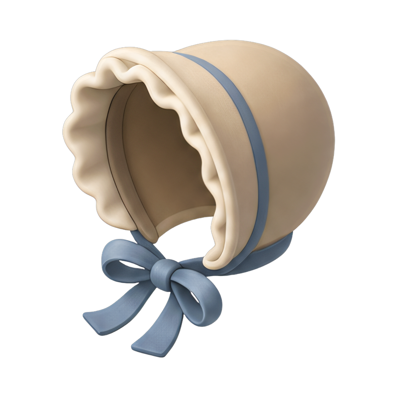 Linen bonnet with ribbon detail