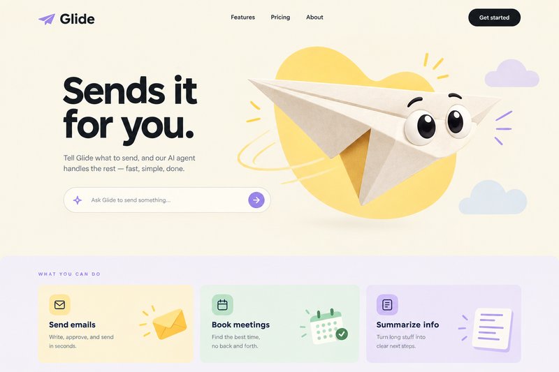 AI agent landing page template