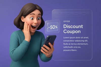 Excitement Over a Discount Coupon Received on Phone