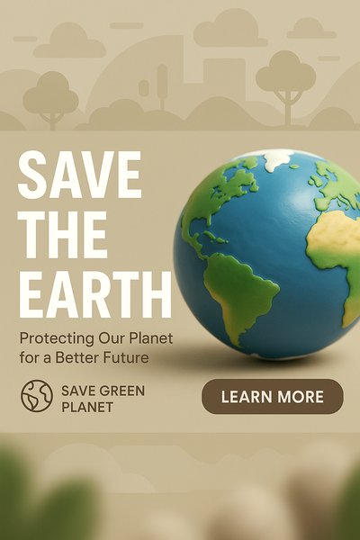 Environmental Awareness Campaign Graphic with Earth Model