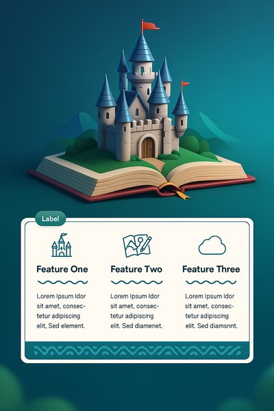 Fantasy World Emerging from an Open Book
