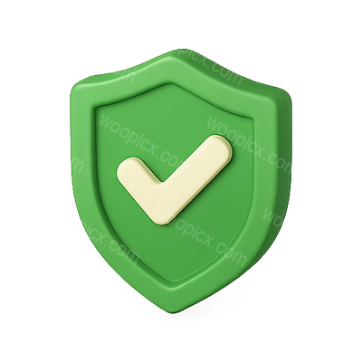 Stylized Green Shield Icon with Checkmark
