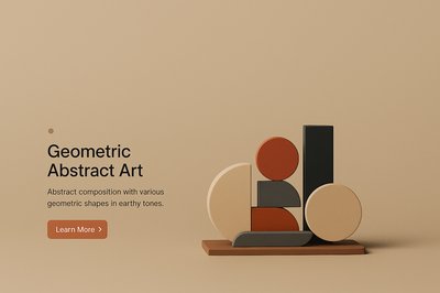 Geometric Abstract Art in Earthy Tones - 3D Composition
