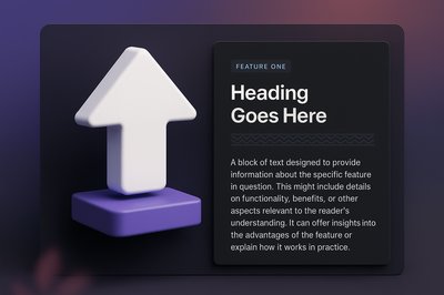 3D Arrow Icon with Text Description