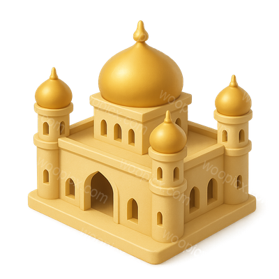 3D Icon of a Sultan Palace with Golden Domes