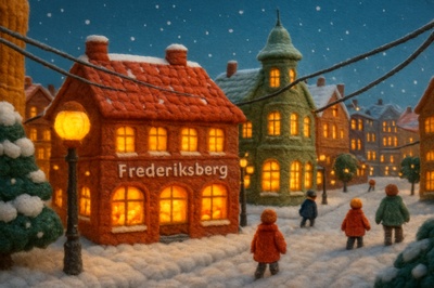 Whimsical Winter Scene of Frederiksberg in Copenhagen