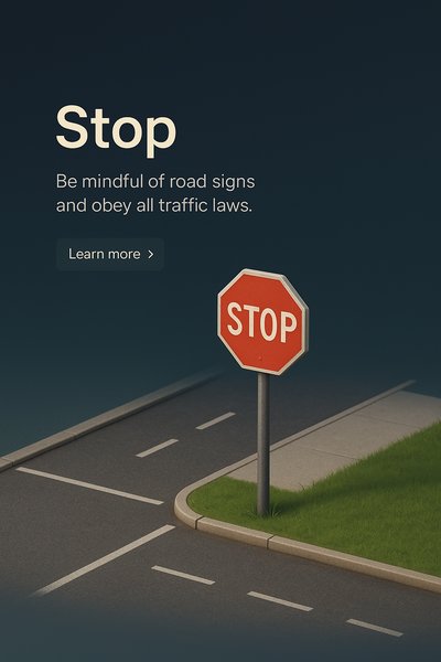 Detailed 3D Scene of a Stop Sign in a Realistic Style