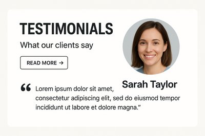 Modern Testimonial Design Featuring Client Feedback