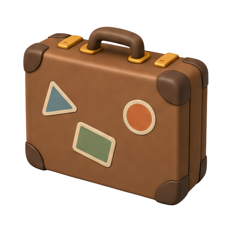 vintage suitcase with stickers