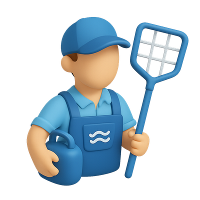 3D Pool Technician Icon in Isometric View