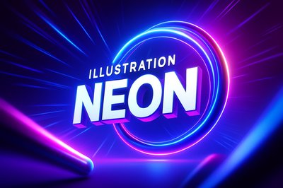 Dynamic Neon Explosion with Bold Typography