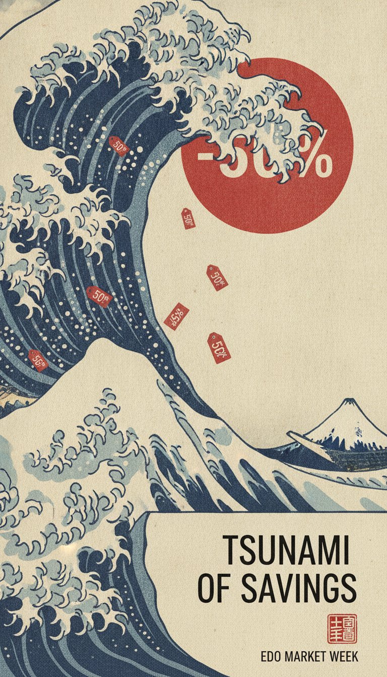 Tsunami of Savings Sale Banner