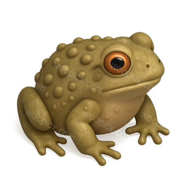3D Toad Icon with Warty Skin in Isometric View