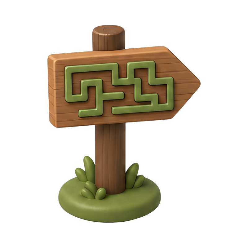rustic corn maze signpost