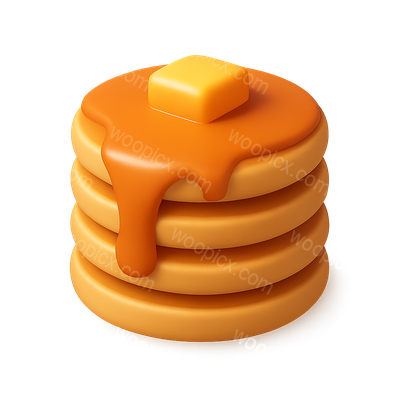 Delicious 3D Pancake Stack with Syrup