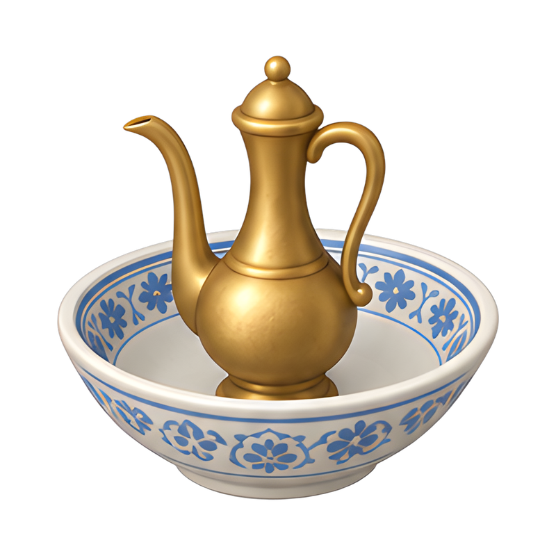 Elegant lavabo bowl and ewer set