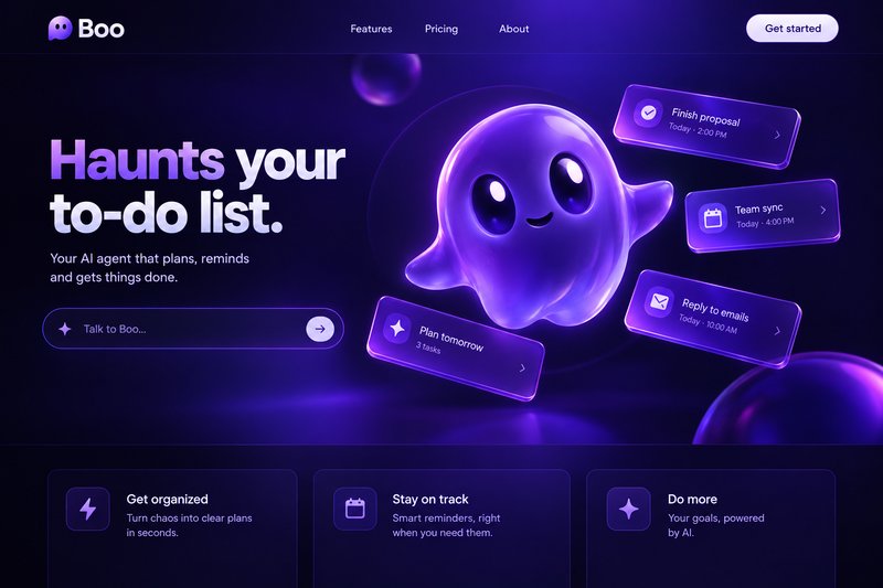 AI agent landing page design