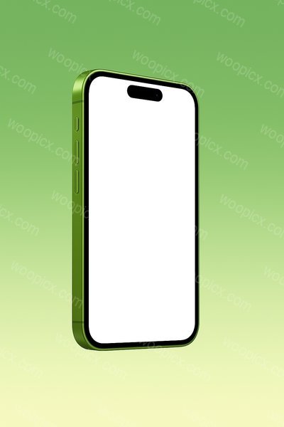 Floating Green Phone on Gradient Background
