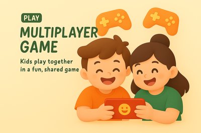 Playful Illustration of Kids Engaging in Multiplayer Gaming