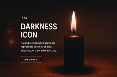 Stylish Web Page with Darkness Icon Design