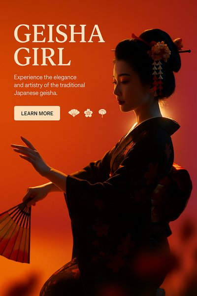 Elegant Geisha Girl in Traditional Attire - Captivating Artistry