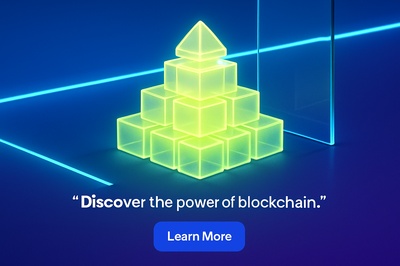 Glowing Blockchain Pyramid with Neon Accents