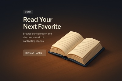 3D Realistic Book Scene with Dark Background