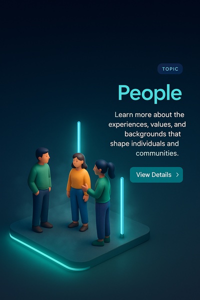 Stylish Neon Scene Featuring People in 3D Design