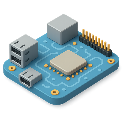 Isometric 3D SBC Icon with Transparent Background