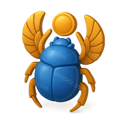 3D Sacred Scarab Icon with Vibrant Colors