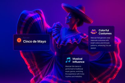 Vibrant Cinco de Mayo Dancer in Neon Light