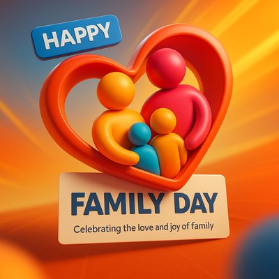 Colorful Family Day Celebration Graphic