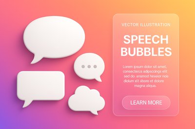 Futuristic Speech Bubbles in a Gradient Background
