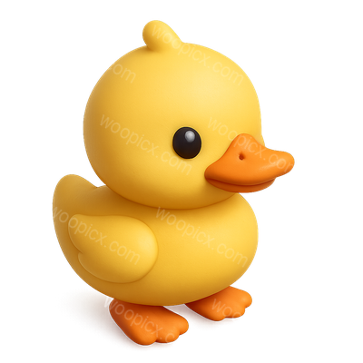 Adorable 3D Duckling Icon in Isometric View