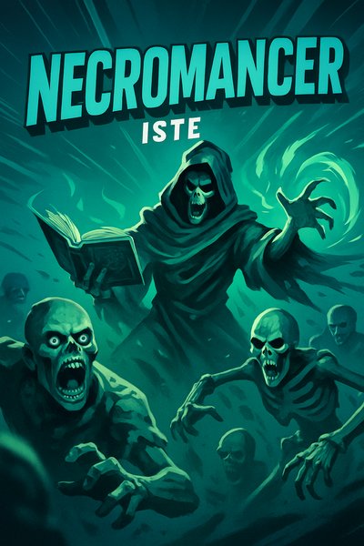 Dynamic Necromancer Illustration with Engaging Aesthetics