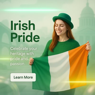 Promotional Graphic Celebrating Irish Heritage