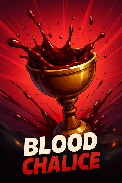 Dynamic Blood Chalice Illustration with Striking Visual Effects