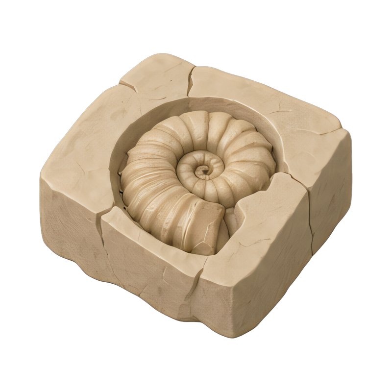 fossil embedded in stone