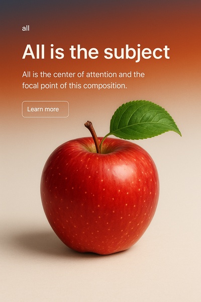Stylish web page design featuring a realistic apple