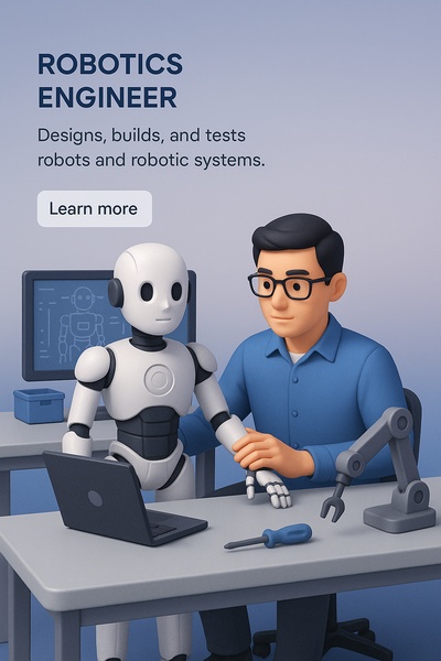 Detailed 3D Illustration of Robotics Engineer Working