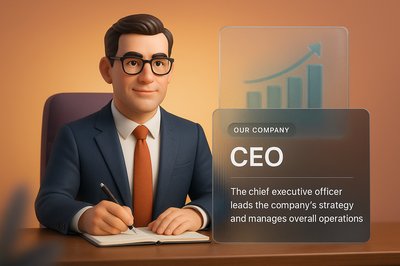 Stylish 3D Illustration of a CEO at Work