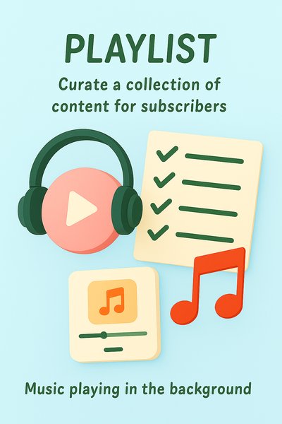 Colorful Playlist Illustration for Music Content