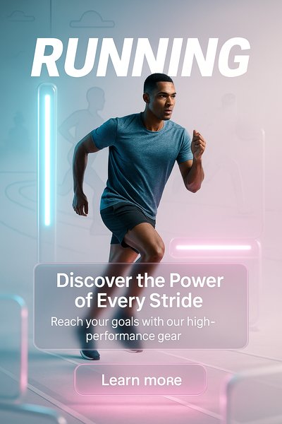 Dynamic Running Promotional Graphic with Engaging Design Elements