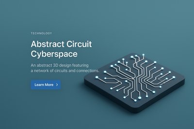 Abstract Circuit Cyberspace Design Featuring 3D Network