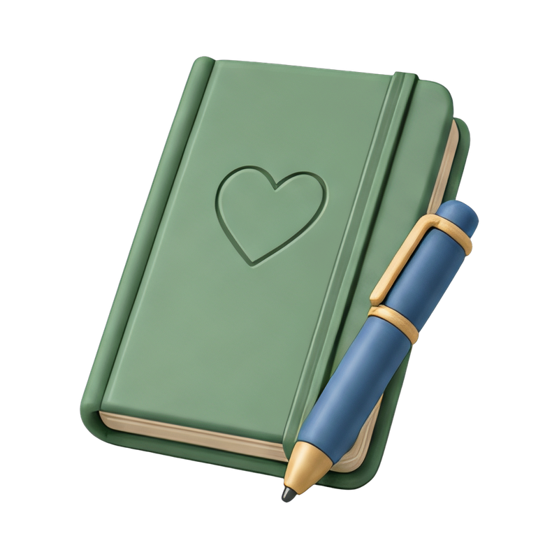 mood journal on a desk