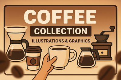 Coffee Collection Illustrations and Graphics Banner
